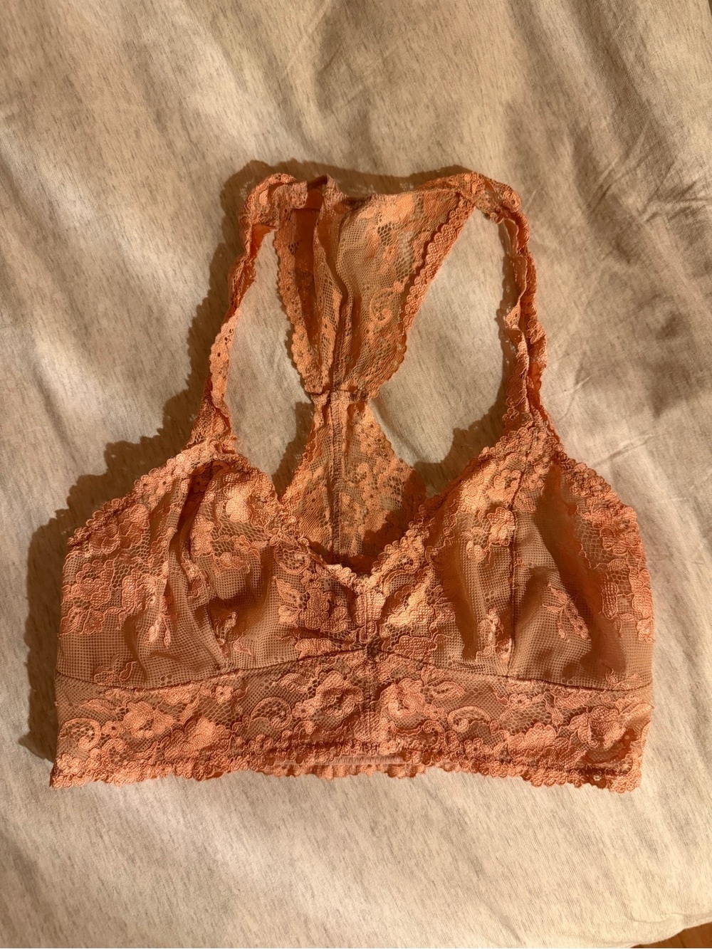 Free People Lace Racerback Bralette - Peach